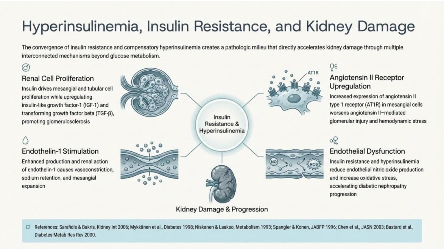 Hyperinsulinemia, Insulin Resistance, and Kidney Damage